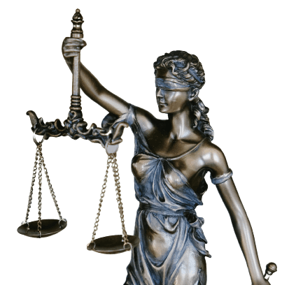 A statue of lady justice holding the scales.